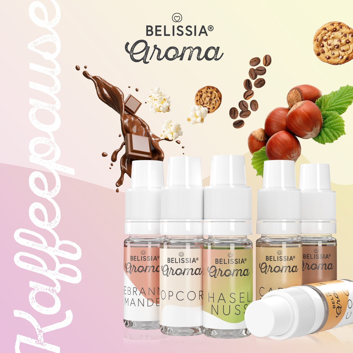 BELISSIA Lebensmittelaroma-Set „Kaffeepause" – 6 × 10 ml