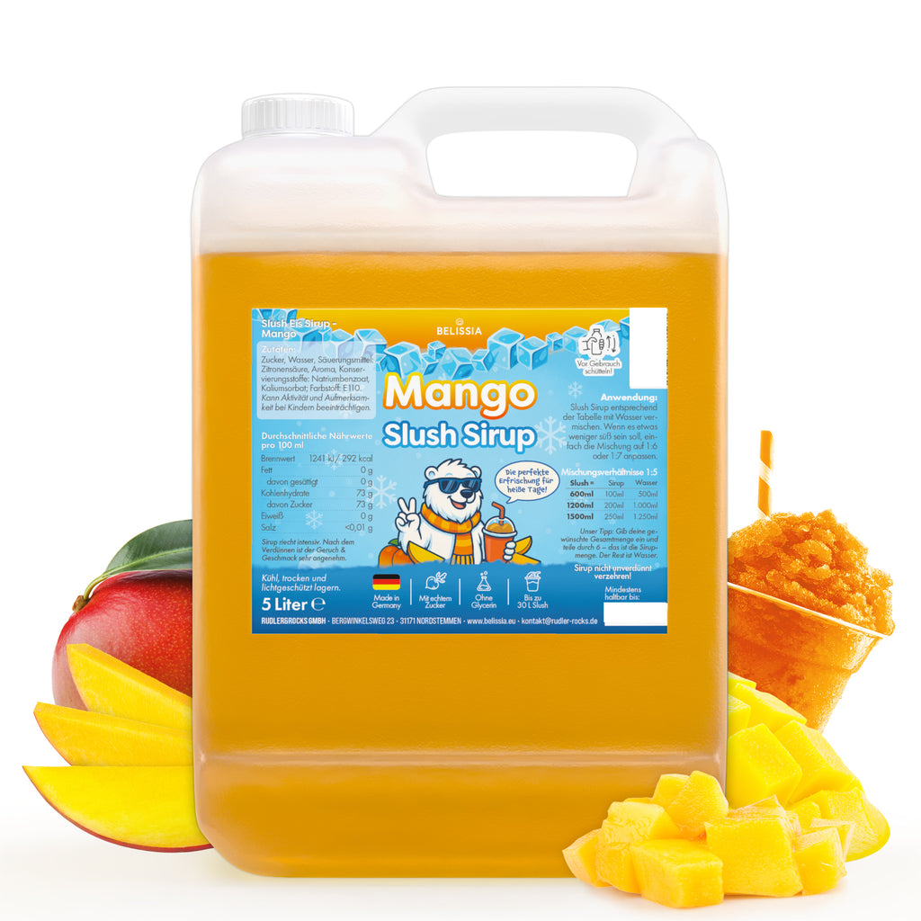 Slush Eis Sirup Mango – 5 Liter Kanister