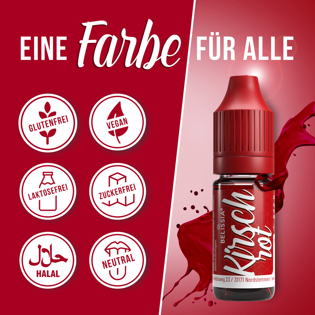 BELISSIA Lebensmittelfarbe Kirschrot – 10 ml