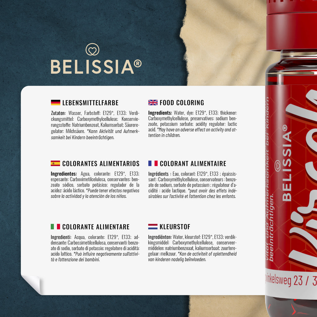 BELISSIA Lebensmittelfarbe Kirschrot – 10 ml