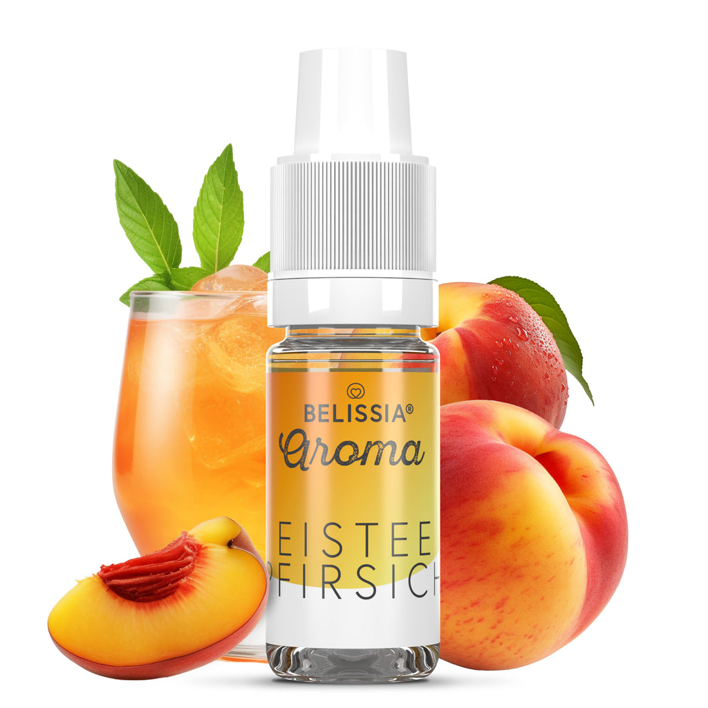 BELISSIA Lebensmittelaroma Eistee Pfirsich – 10 ml Tropfflasche