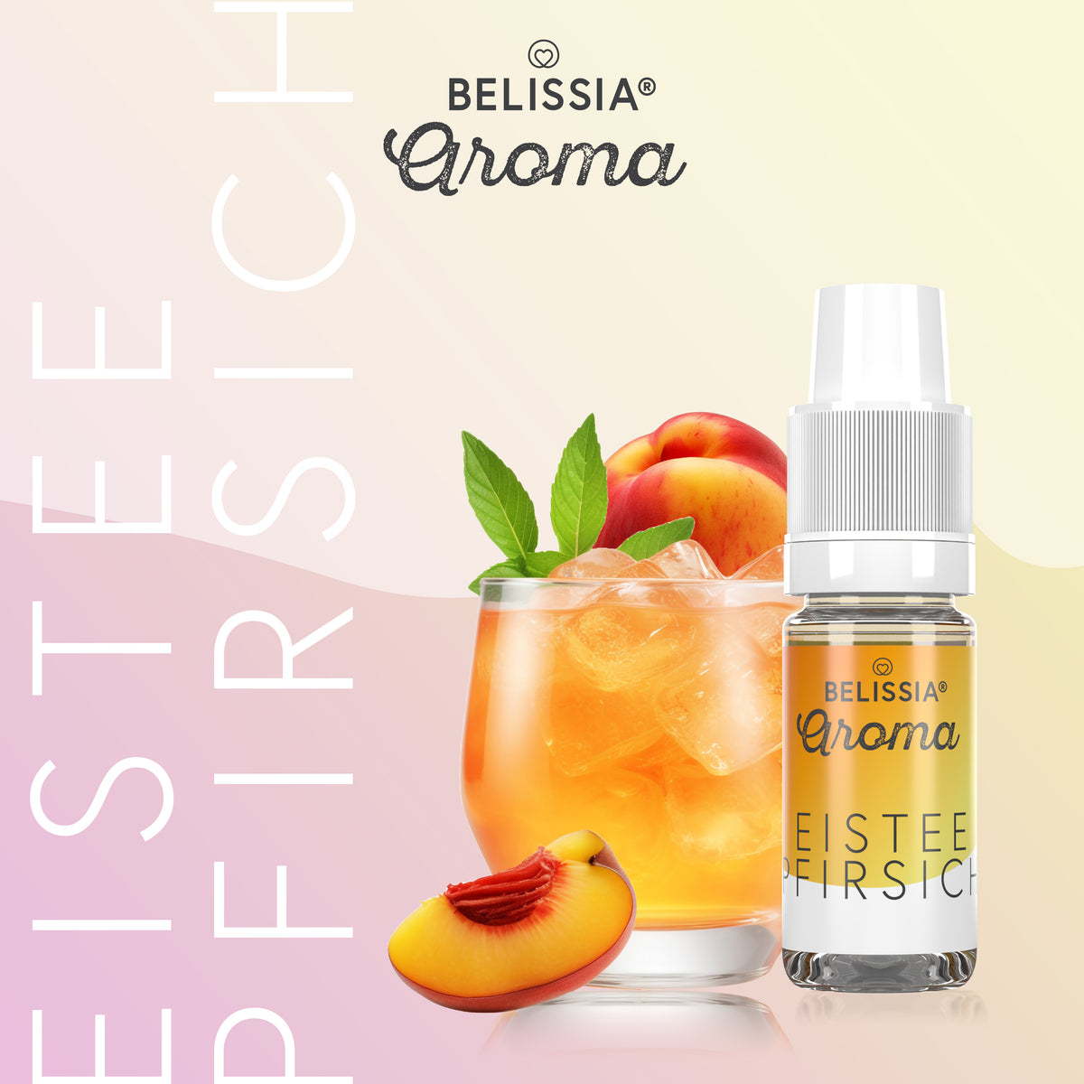 BELISSIA Lebensmittelaroma Eistee Pfirsich – 10 ml Tropfflasche