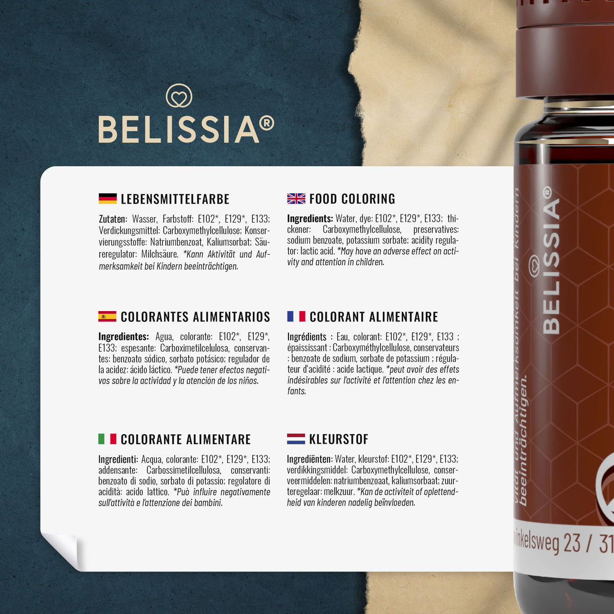 BELISSIA Lebensmittelfarbe Braun – 10 ml