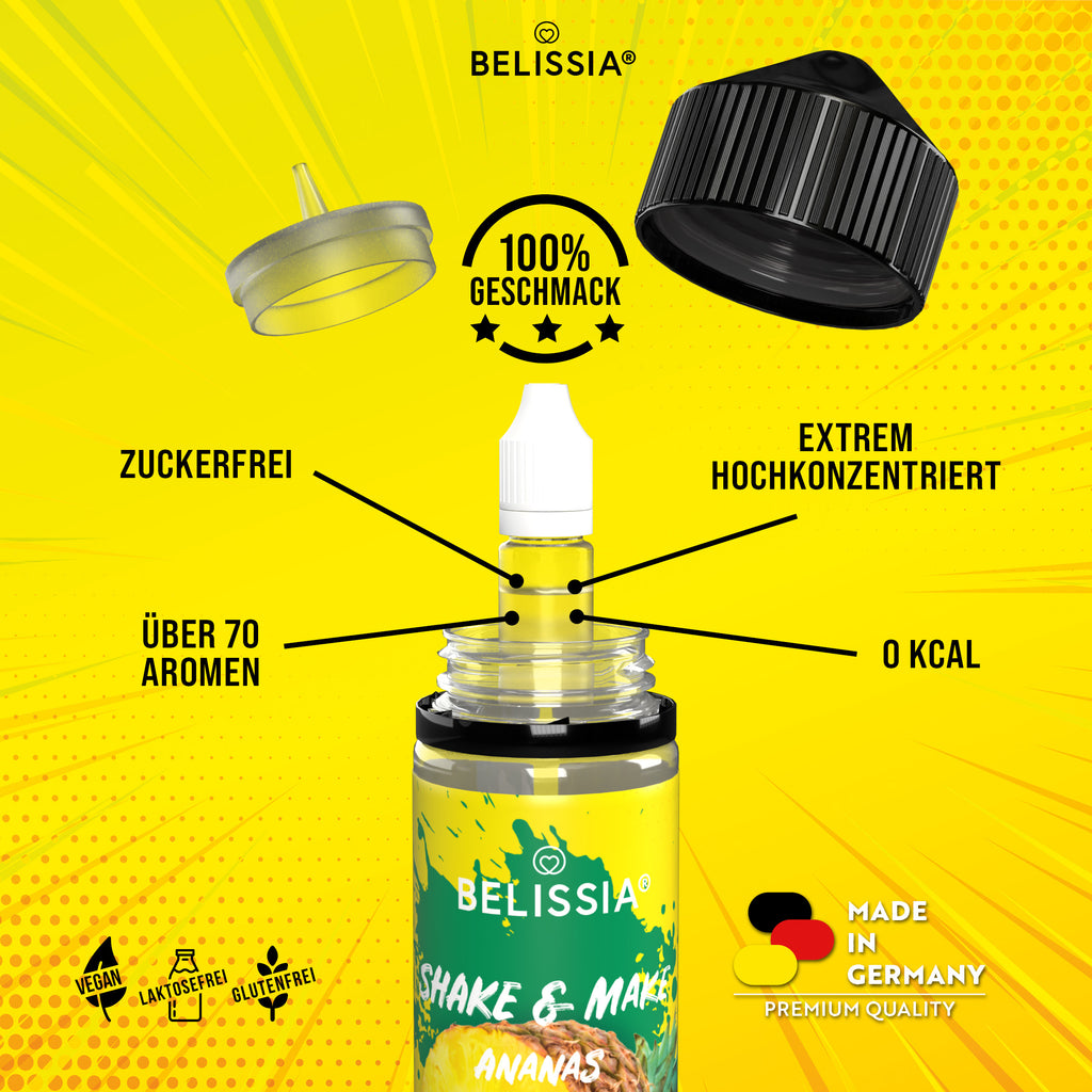 BELISSIA Shake & Make Aroma Ananas – 10 ml + Schüttelflasche