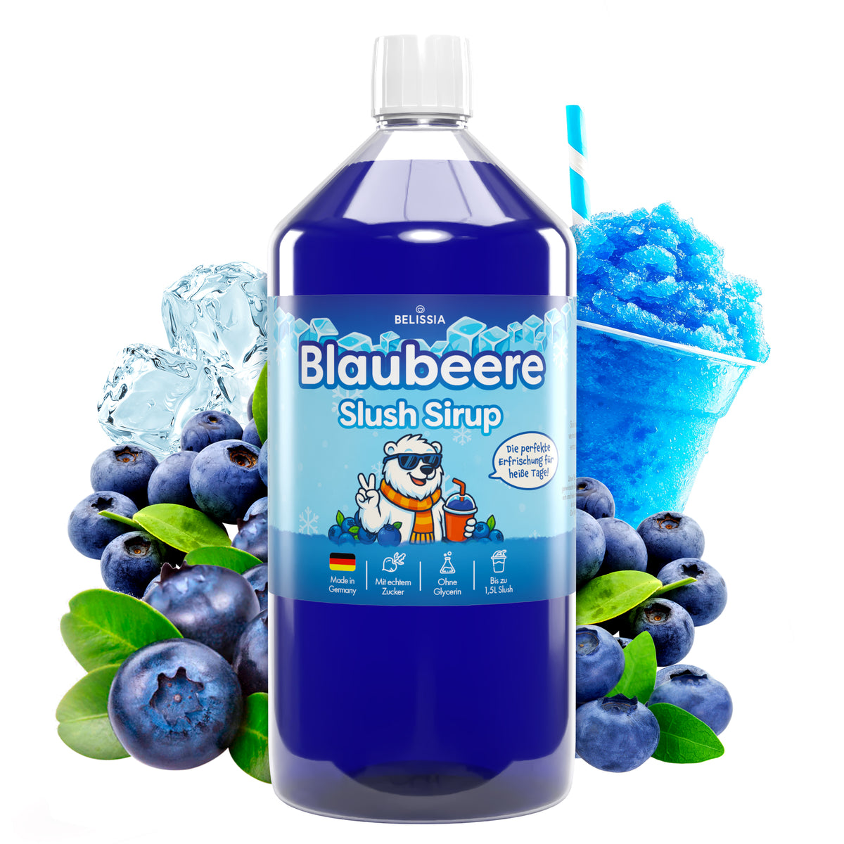 Slush Eis Sirup Blaubeere – 1000 ml Flasche