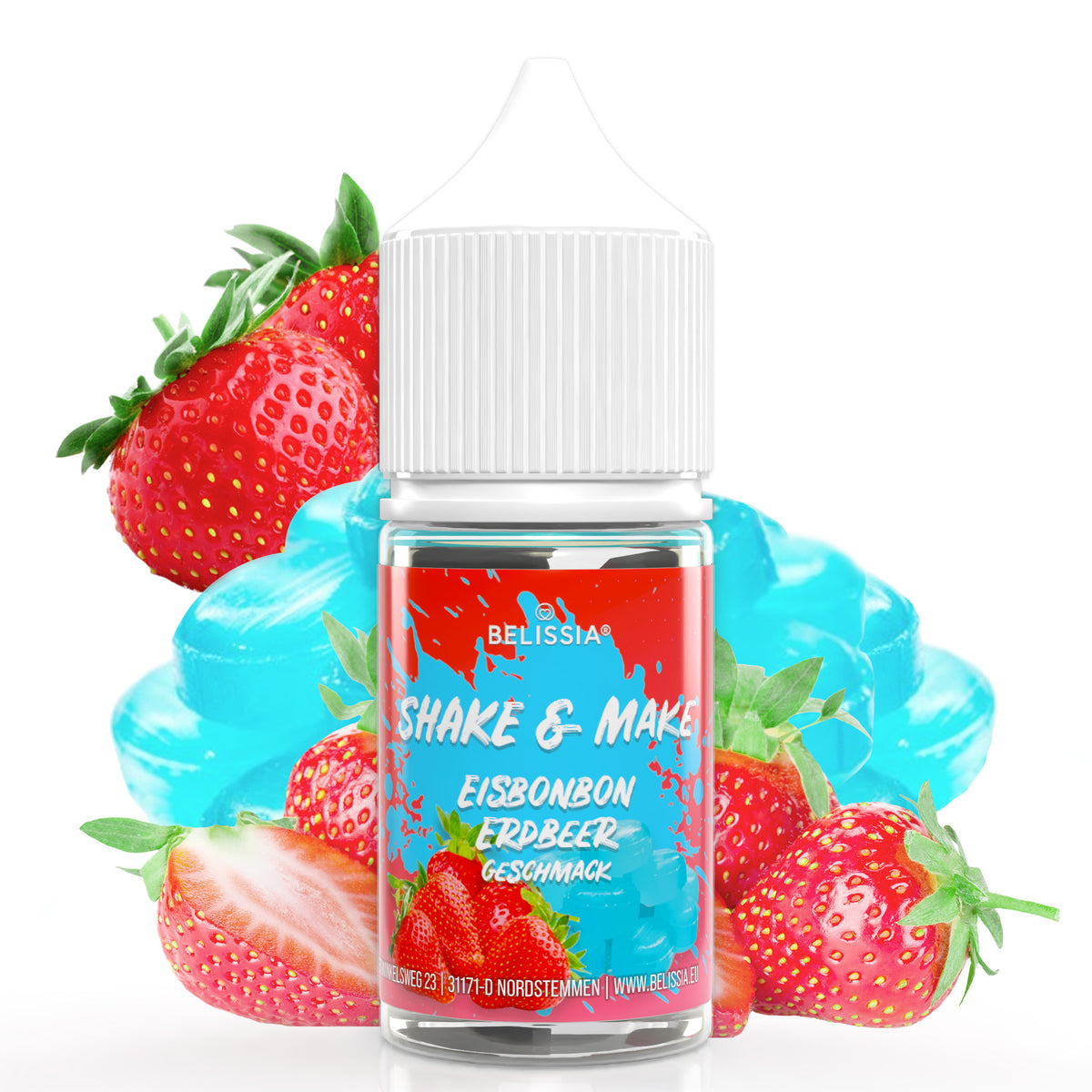 BELISSIA Shake & Make Refill Eisbonbon-Erdbeer – 30 ml Nachfüllflasche