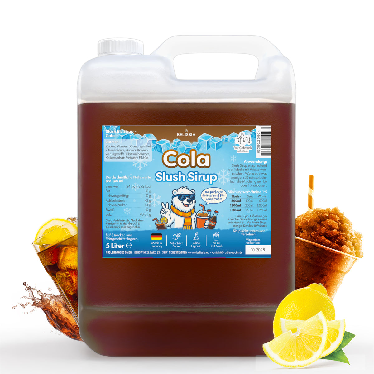 Slush Eis Sirup Cola – 5 Liter Kanister