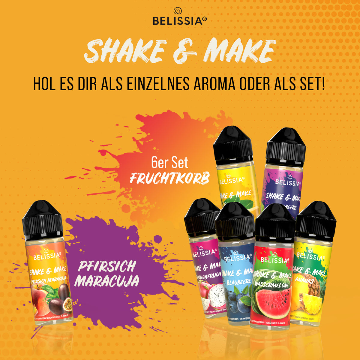 BELISSIA Shake & Make Set „Greatest Hits" – 6 × 10 ml + Schüttelflaschen