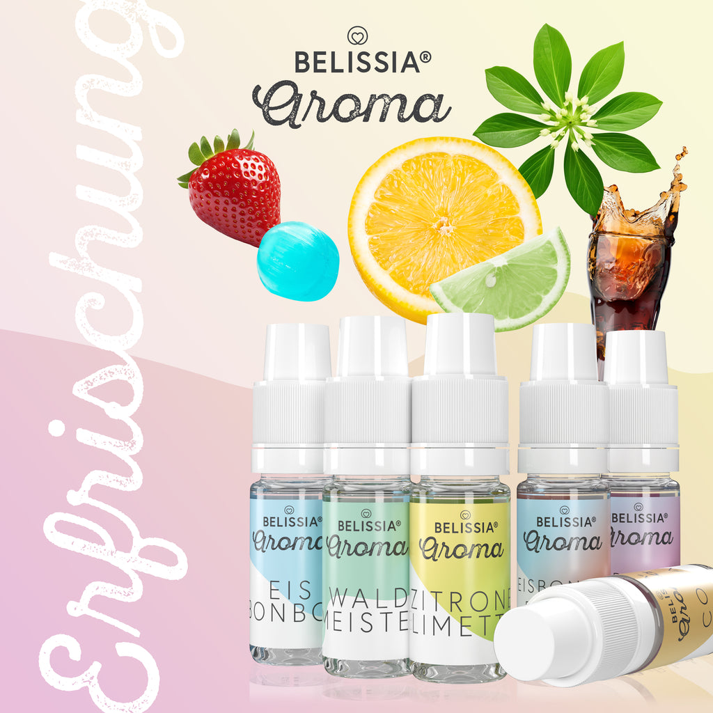 BELISSIA Lebensmittelaroma-Set „Erfrischung" – 6 × 10 ml