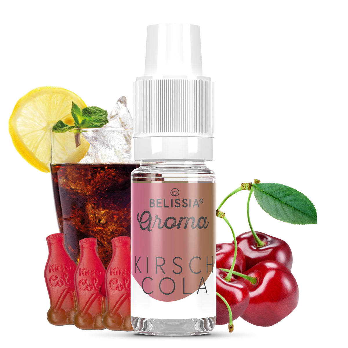 BELISSIA Lebensmittelaroma Kirsch-Cola – 10 ml Tropfflasche