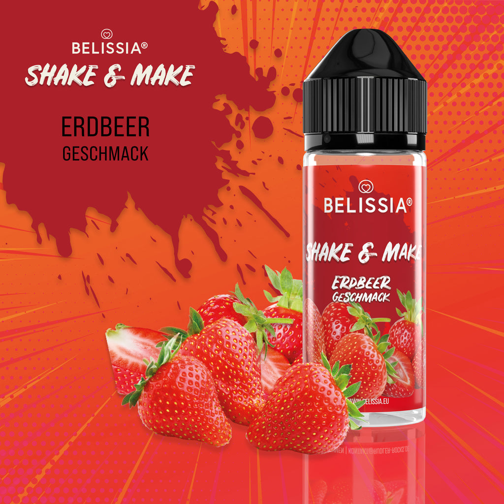 BELISSIA Shake & Make Aroma Erdbeer – 10 ml + Schüttelflasche