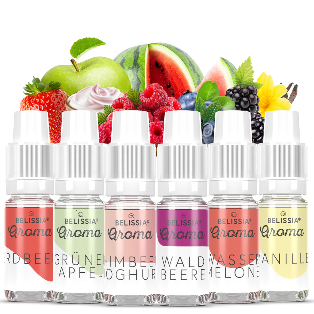 BELISSIA Lebensmittelaroma-Set „Fruchtige Vielfalt" – 6 × 10 ml