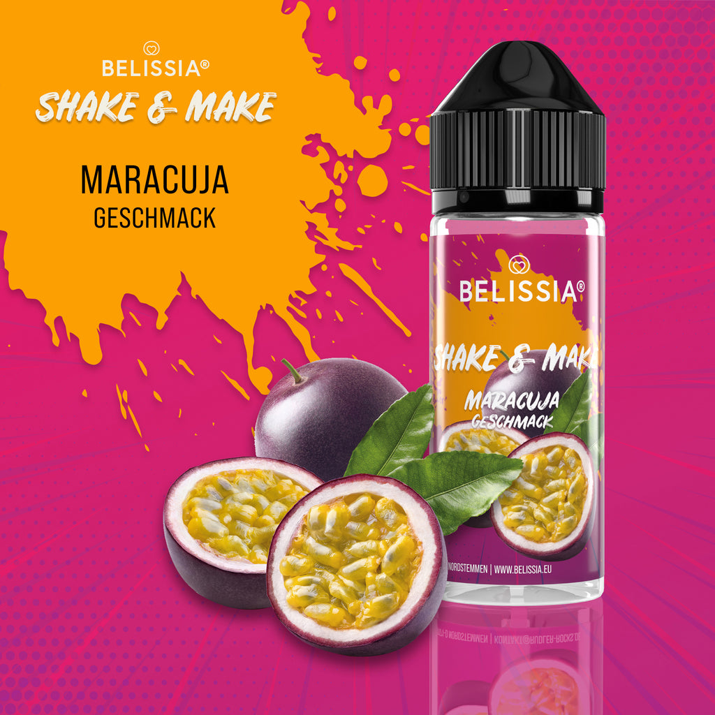 BELISSIA Shake & Make Aroma Maracuja – 10 ml + Schüttelflasche