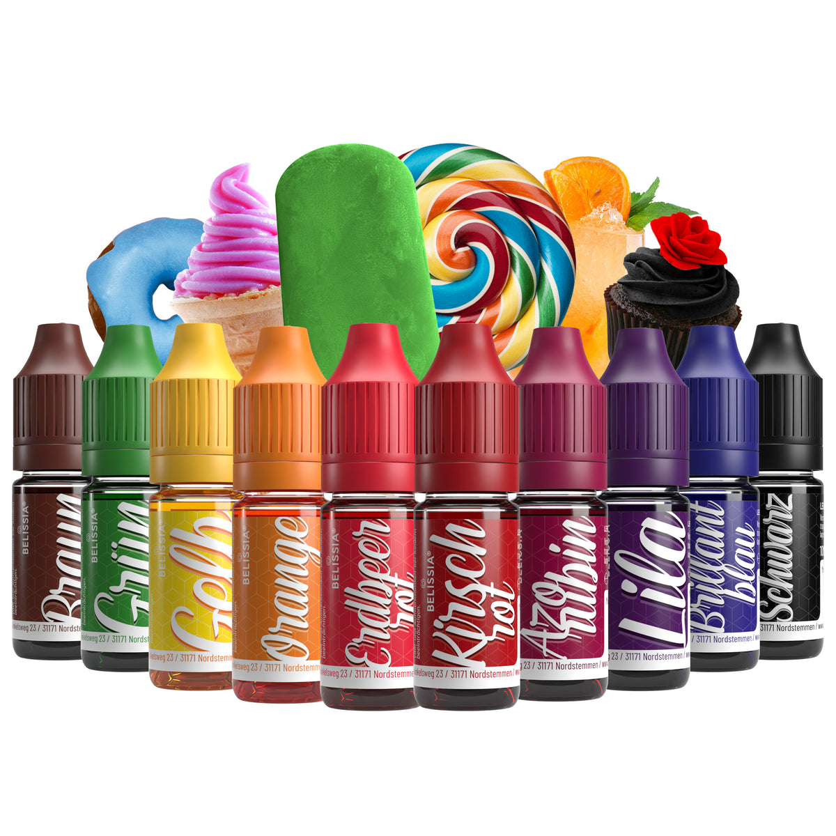 BELISSIA Lebensmittelfarben 10er-Set – 10 × 10 ml