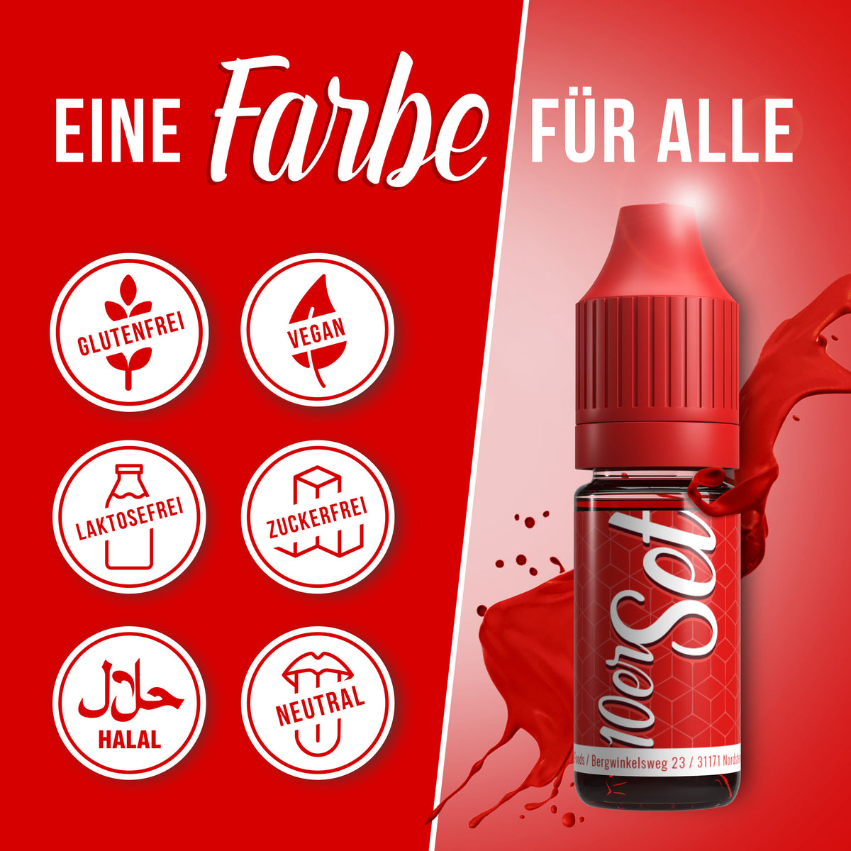 BELISSIA Lebensmittelfarben 10er-Set – 10 × 10 ml
