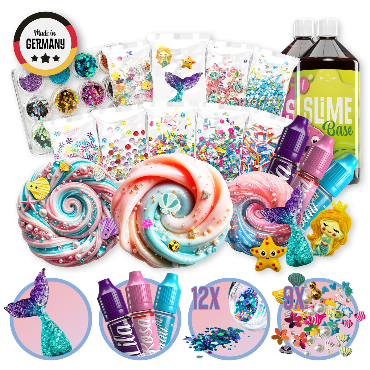 BELISSIA Schleim Meerjungfrau-Set – DIY-Set für Kinder