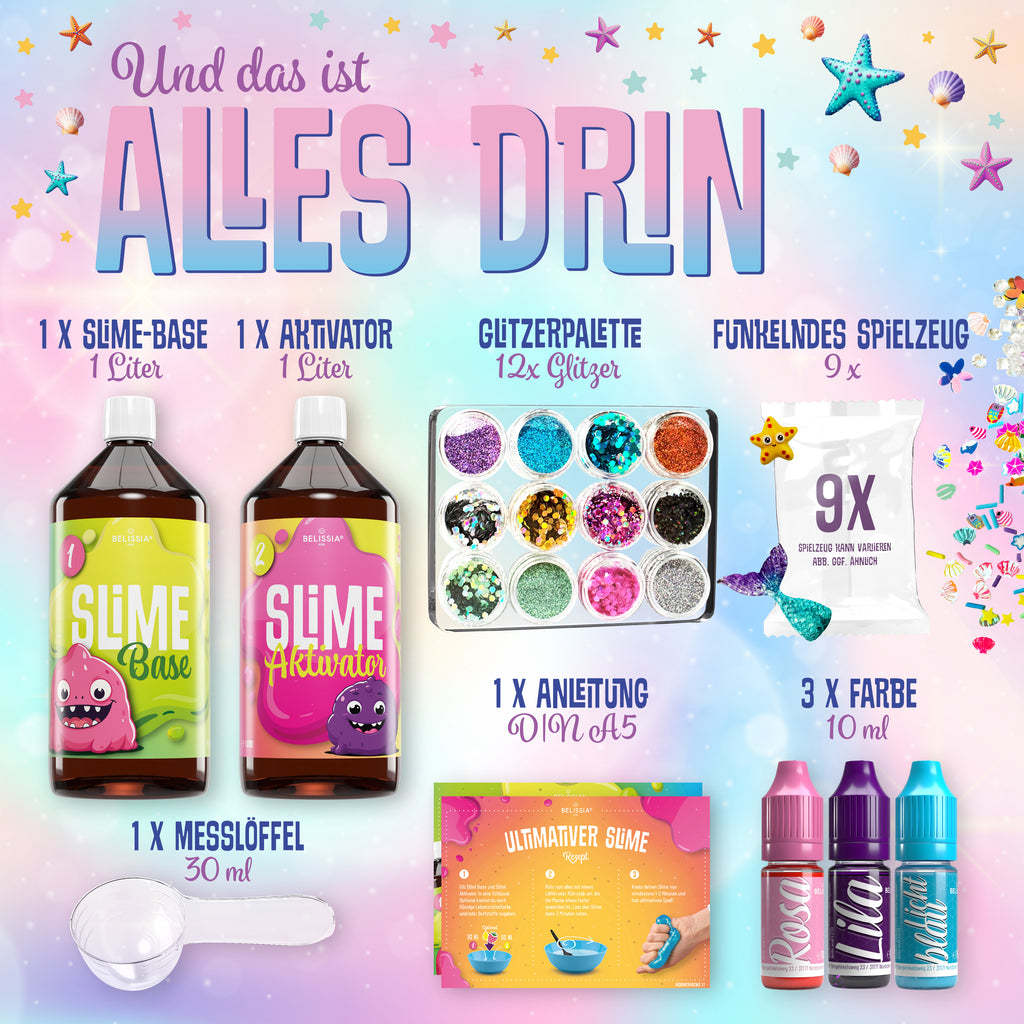 BELISSIA Schleim Meerjungfrau-Set – DIY-Set für Kinder