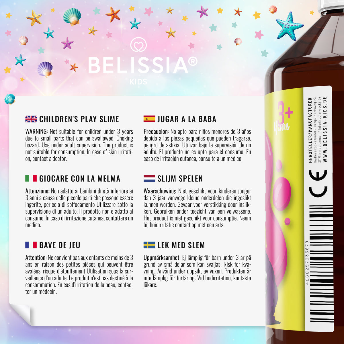 BELISSIA Schleim Meerjungfrau-Set – DIY-Set für Kinder