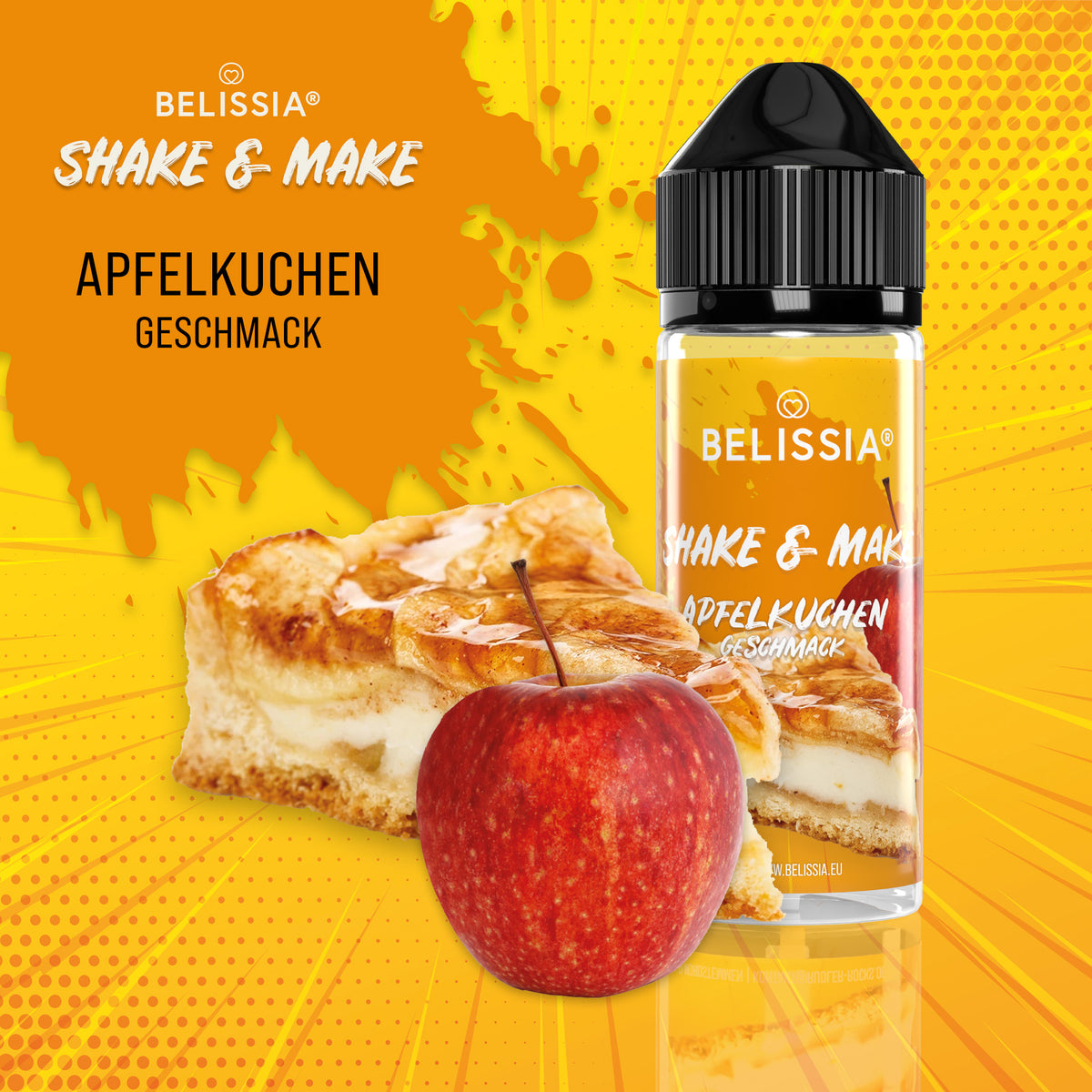 BELISSIA Shake & Make Aroma Apfelkuchen – 10 ml + Schüttelflasche