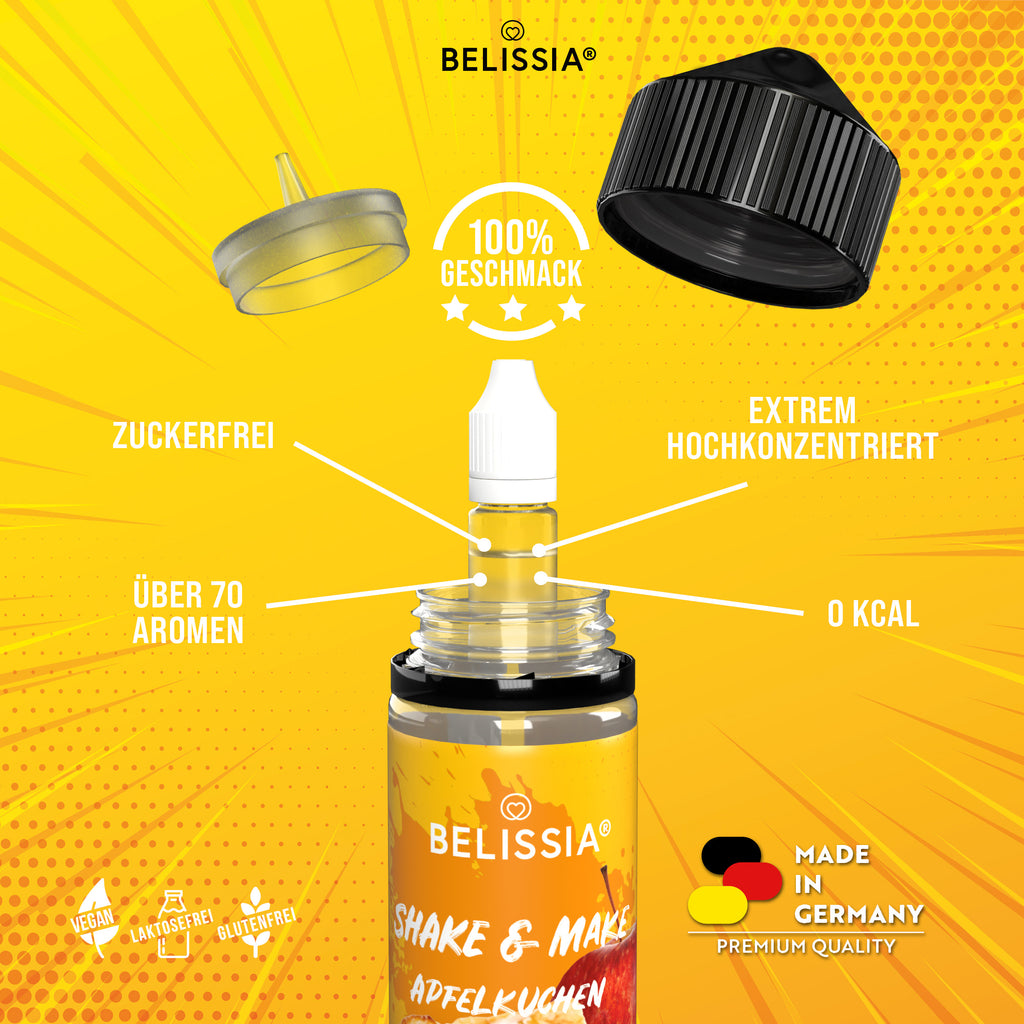 BELISSIA Shake & Make Aroma Apfelkuchen – 10 ml + Schüttelflasche