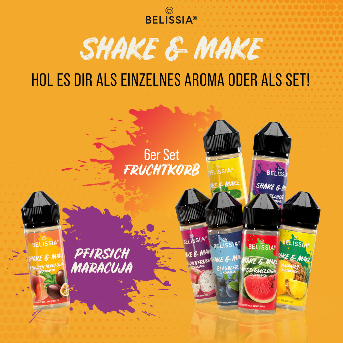 BELISSIA Shake & Make Aroma Apfelkuchen – 10 ml + Schüttelflasche