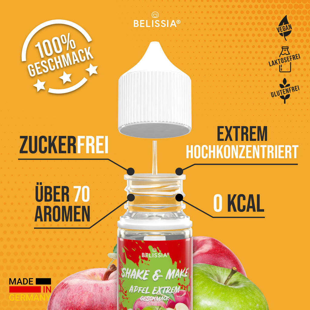 BELISSIA Shake & Make Refill Apfel-Extrem – 30 ml Nachfüllflasche