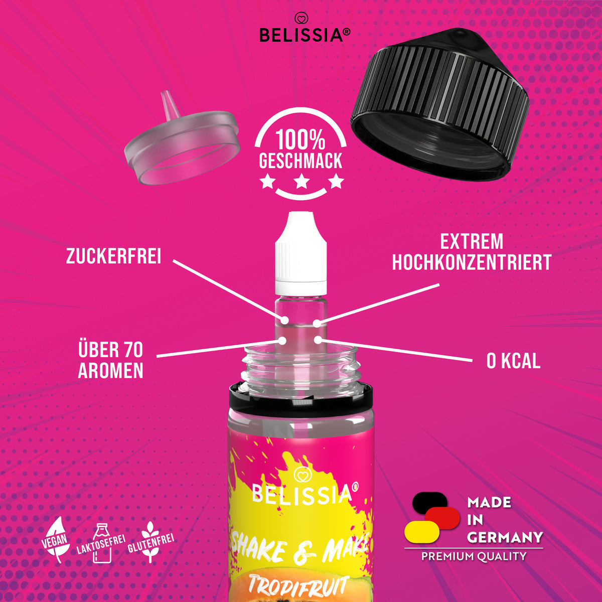 BELISSIA Shake & Make Aroma Tropifruit – 10 ml + Schüttelflasche