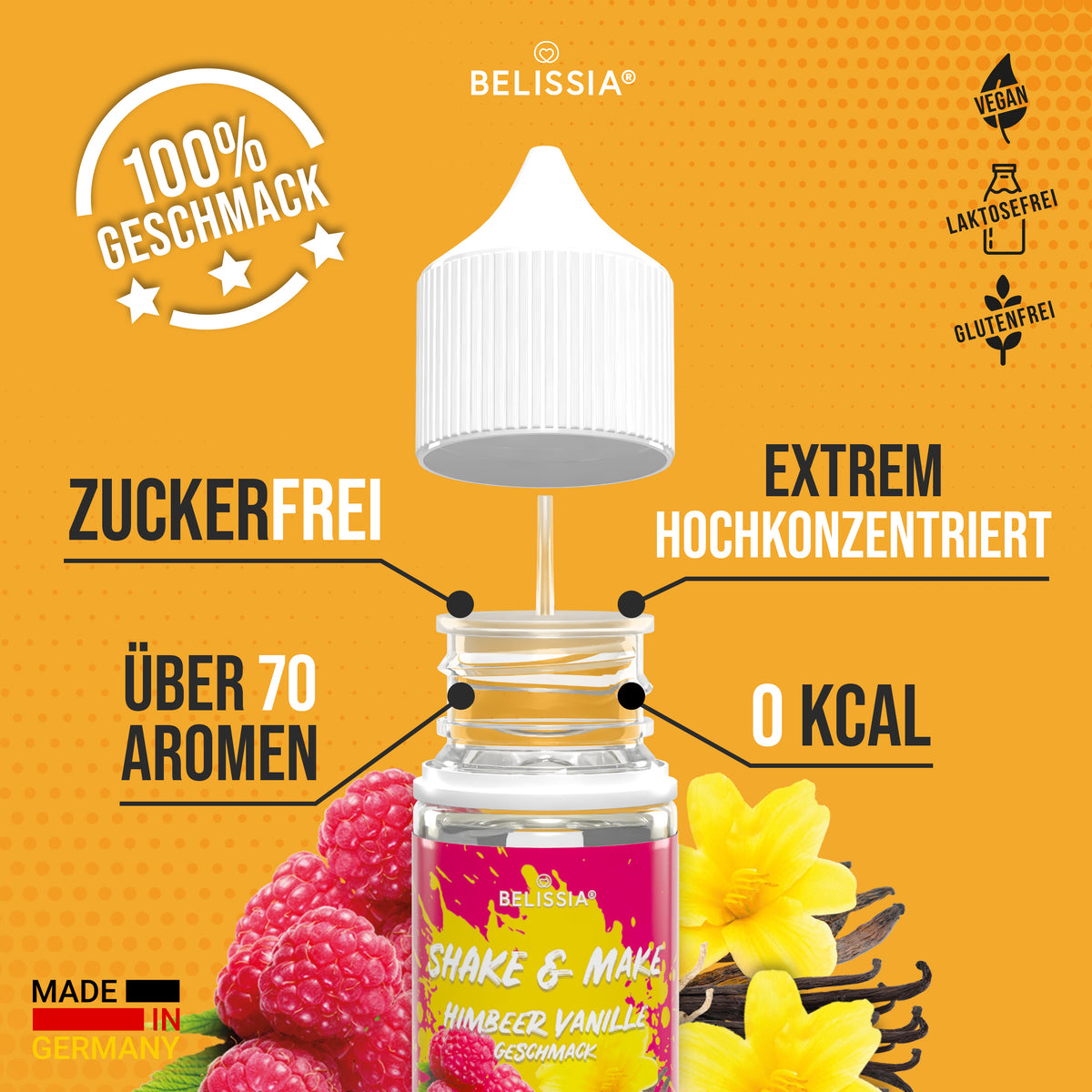 BELISSIA Shake & Make Refill Himbeer-Vanille – 30 ml Nachfüllflasche