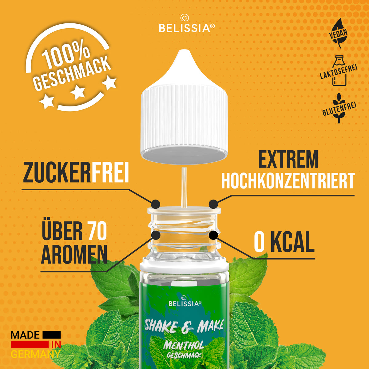 BELISSIA Shake & Make Refill Menthol – 30 ml Nachfüllflasche