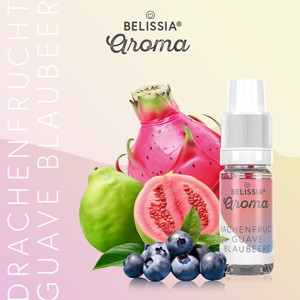 BELISSIA Lebensmittelaroma Drachenfrucht-Guave-Blaubeer – 10 ml Tropfflasche
