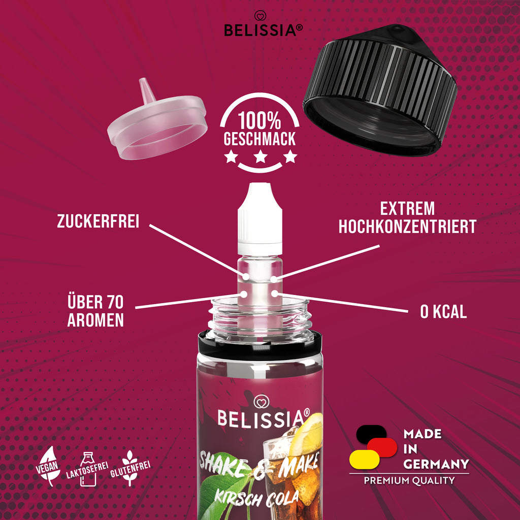 BELISSIA Shake & Make Aroma Kirsch-Cola – 10 ml + Schüttelflasche