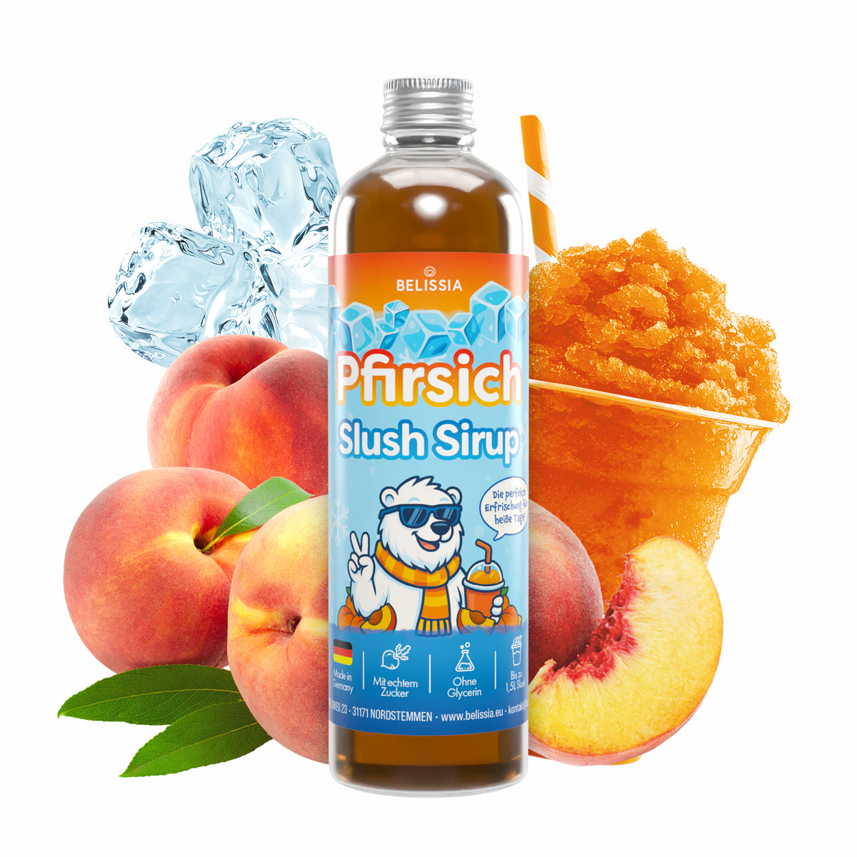 Slush Eis Sirup Pfirsich – 250 ml Flasche