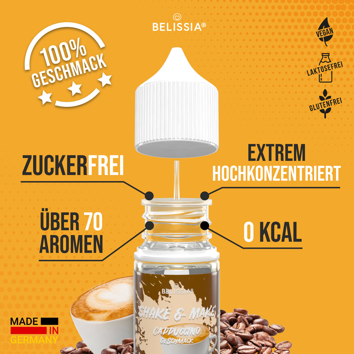 BELISSIA Shake & Make Refill Cappuccino – 30 ml Nachfüllflasche