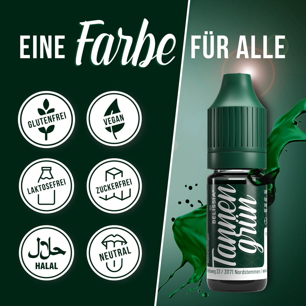 BELISSIA Lebensmittelfarbe Tannengrün – 10 ml