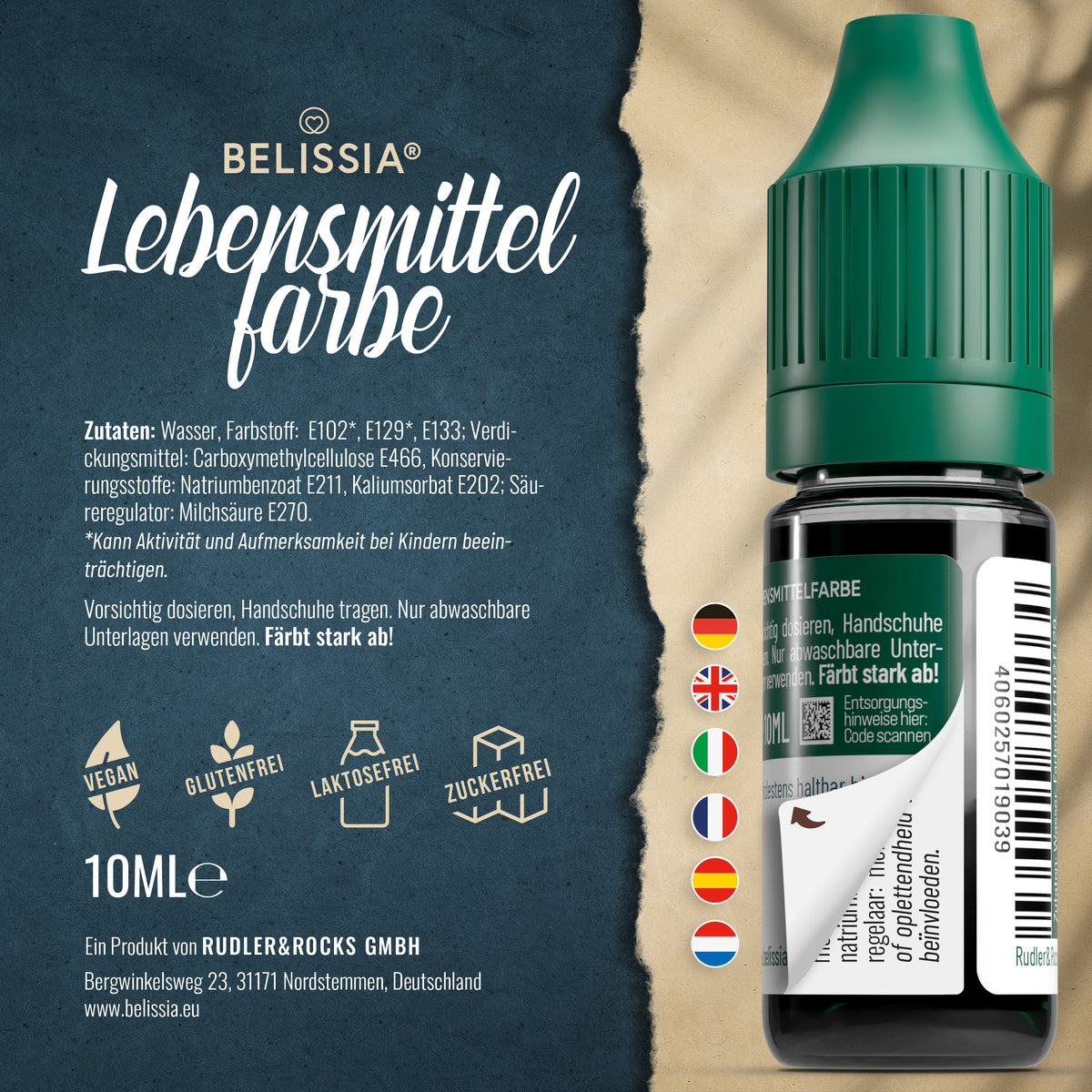 BELISSIA Lebensmittelfarbe Tannengrün – 10 ml