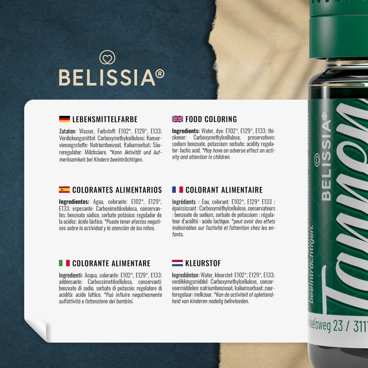 BELISSIA Lebensmittelfarbe Tannengrün – 10 ml