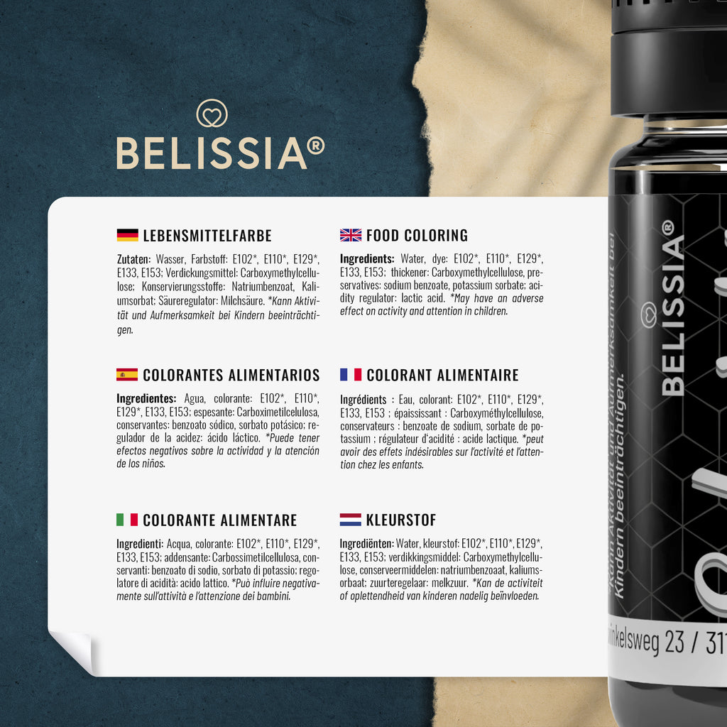 BELISSIA Lebensmittelfarbe Schwarz – 10 ml