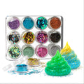 BELISSIA Kids Glitzerpalette – 12 Glitzersorten für Schleim & Make-up
