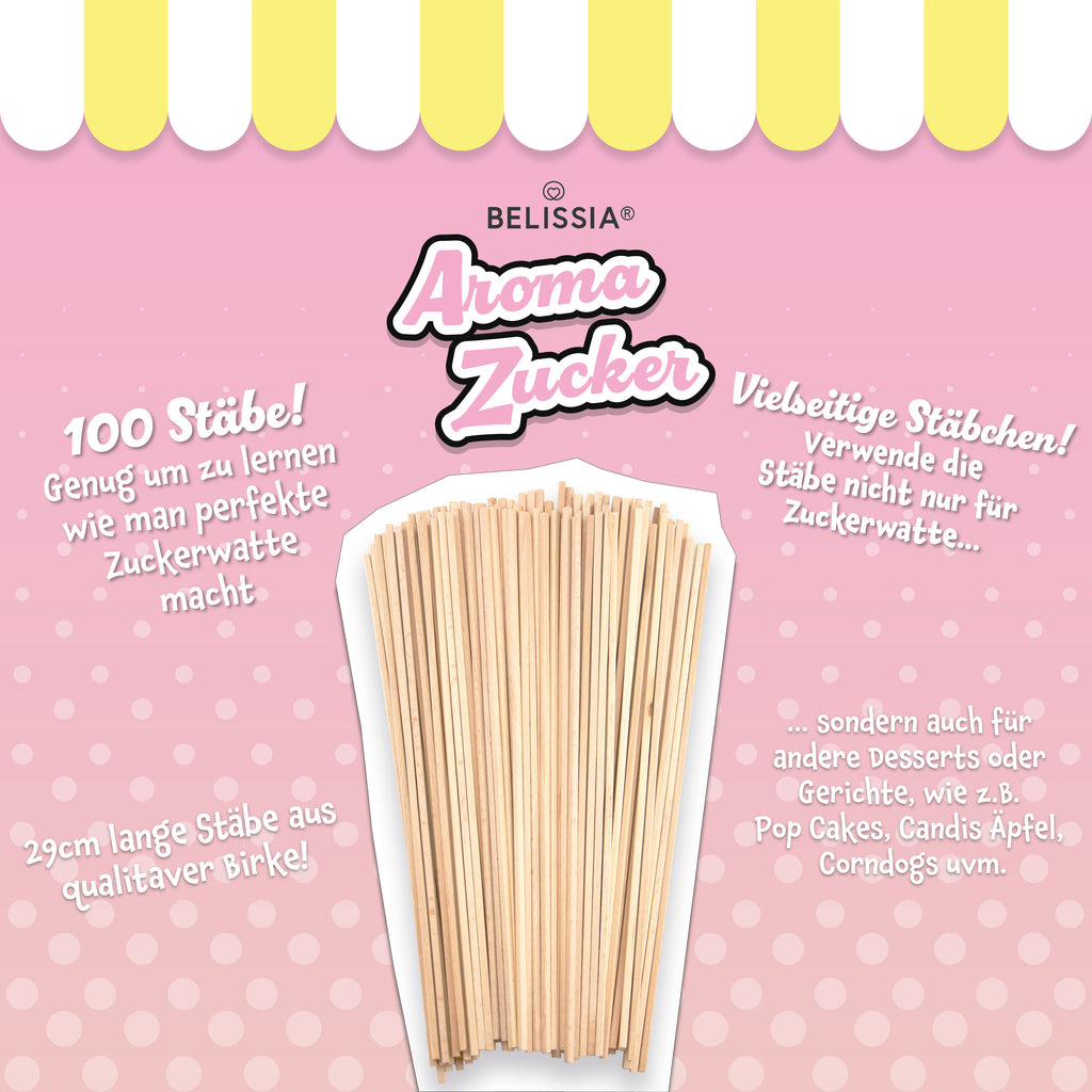 Belissia Aroma Zucker - Zuckerwattestäbe