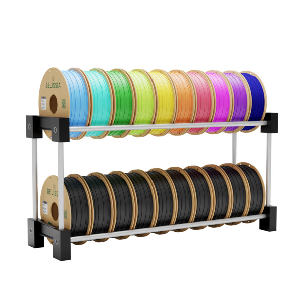 Filamentregal – 2 Ebenen – Für bis zu 20 Spulen  B 75 x H 35 x T 22,5 cm