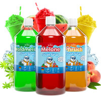 Slush Eis Sirup – 3 x 1000ml - Waldmeister, Melone,...