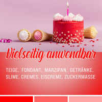 Belissia Lebensmittelfarbe Rot 10ml extrem hoch konzentriert. flüssig zum Färben von Getränken. Teig. Toppings und allen anderen Lebensmitteln
