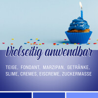 Belissia Lebensmittelfarbe Blau 10ml extrem hoch konzentriert. flüssig zum Färben von Getränken. Teig. Toppings und allen anderen Lebensmitteln