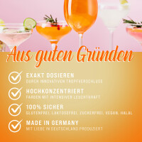Belissia Lebensmittelfarbe Orange 10ml extrem hoch konzentriert. flüssig zum Färben von Getränken. Teig. Toppings und allen anderen Lebensmitteln