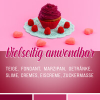 Belissia Lebensmittelfarbe Azorubin 10ml extrem hoch konzentriert. flüssig zum Färben von Getränken. Teig. Toppings und allen anderen Lebensmitteln