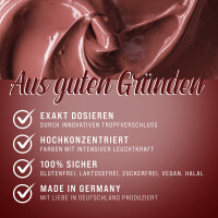 Belissia Lebensmittelfarbe Braun 10ml extrem hoch konzentriert. flüssig zum Färben von Getränken. Teig. Toppings und allen anderen Lebensmitteln