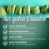 Belissia Lebensmittelfarbe Tannengrün 10ml extrem hoch konzentriert. flüssig zum Färben von Getränken. Teig. Toppings und allen anderen Lebensmitteln
