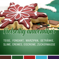 Belissia Lebensmittelfarbe Set Weihnachten 5x10ml extrem hoch konzentriert. flüssig zum Färben von Getränken. Teig. Toppings uvm.