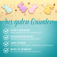 Belissia Lebensmittelfarbe Set Ostern 7x10ml extrem hoch konzentriert. flüssig zum Färben von Getränken. Teig. Toppings uvm.