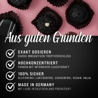 Belissia Lebensmittelfarbe Schwarz 10ml extrem hoch konzentriert. flüssig zum Färben von Getränken. Teig. Toppings und allen anderen Lebensmitteln
